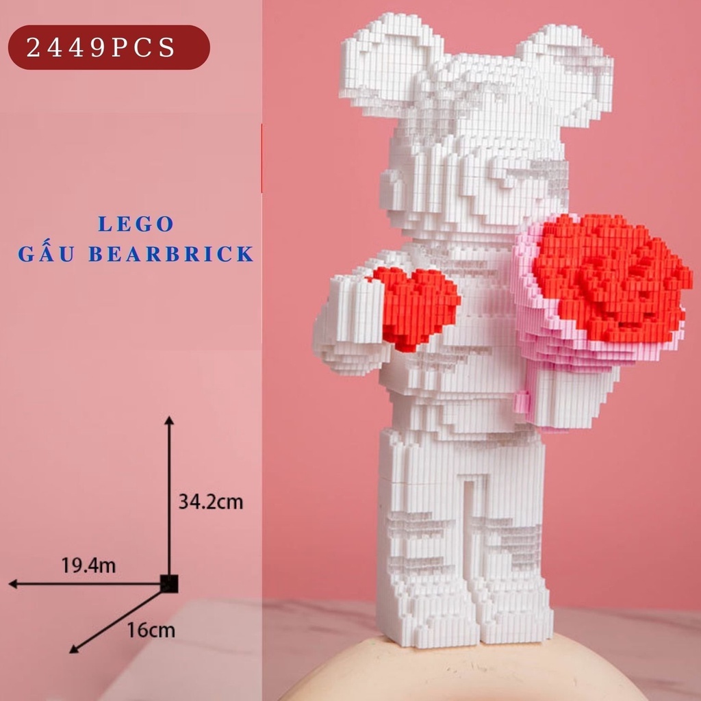 Đồ chơi lắp ráp xếp hình gấu Bearbrick 32cm 45cm 55cm 90cm Xinz siêu hot