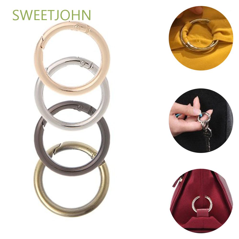 SWEETJOHN Round Spring Snap Opening Hook Buckle Purse Circle DIY Ring Connection Durable Keyring Hook/Multicolor