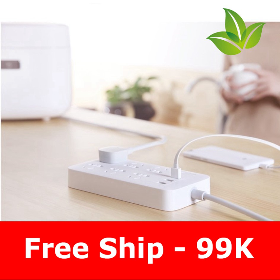 [Hàng Xịn] Ổ cắm Xiaomi ZMI Power Strip 6 cổng 2 USB CX05 - Ổ cắm điện Xiaomi Mi Power Strip 6 cổng 3 USB