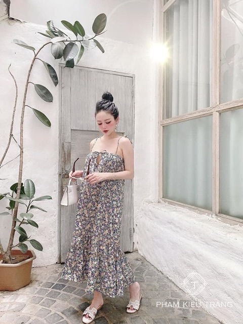 ‼️❤️váy 2 dây hoa nhí maxi ‼️❤️