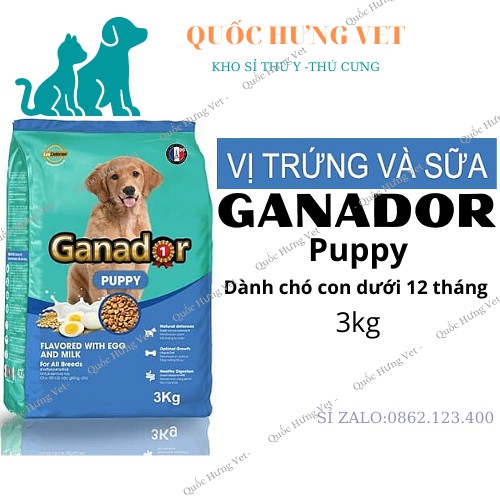 Thức Ăn Hạt Khô Ganador Cho Chó Con, Chó Lớn 3kg