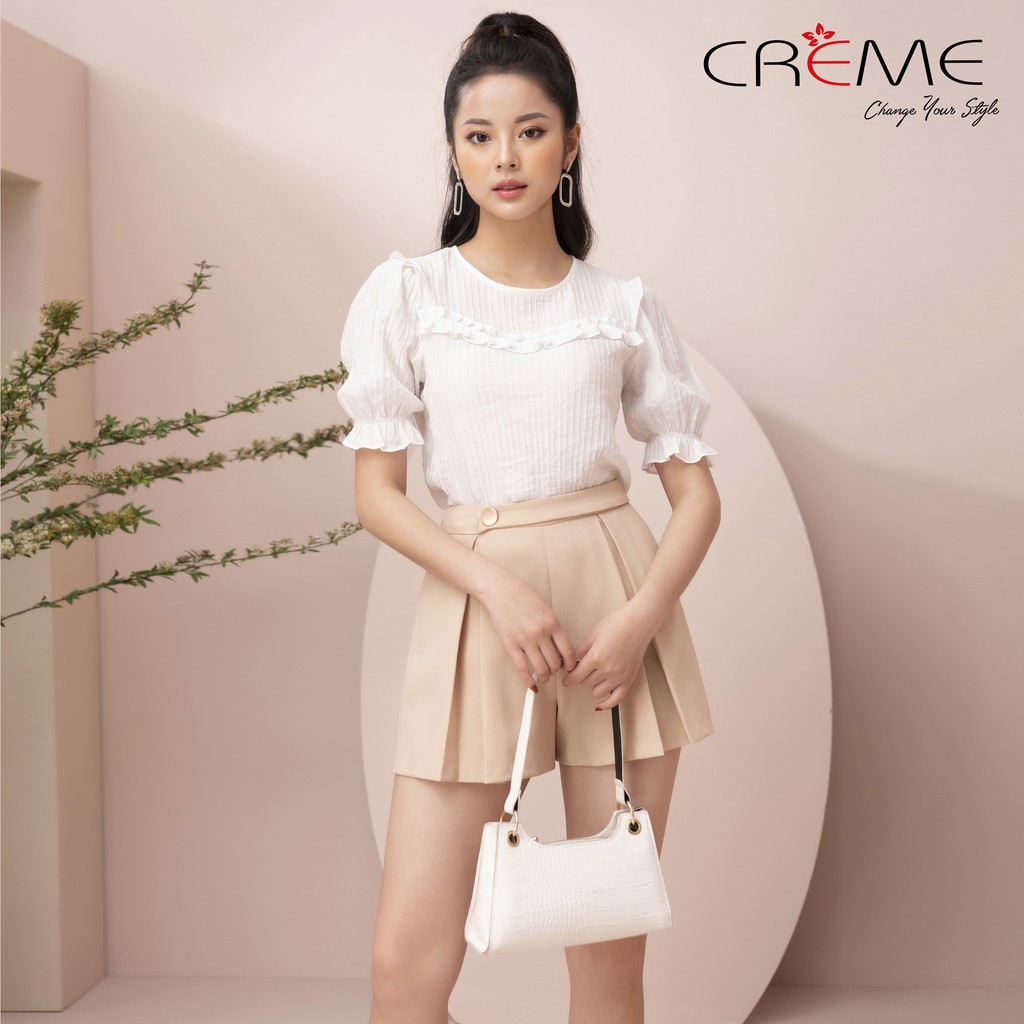 Quần shorts xếp ly năng động CREME QN1001