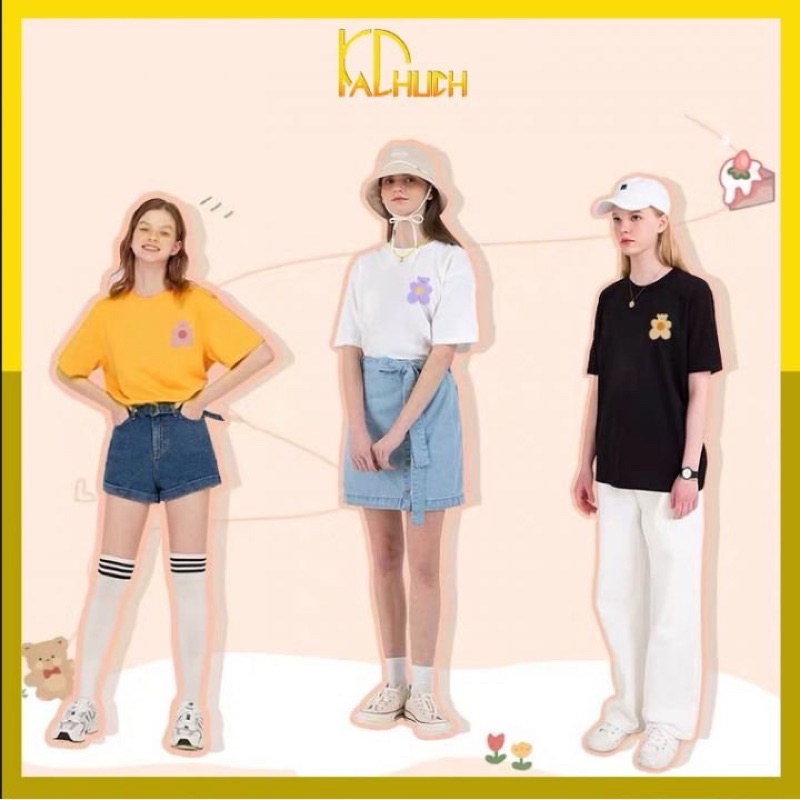 ÁO THUN TAY LỠ FORM RỘNG IN SWEET HEART GẤU BAO ĐẸP