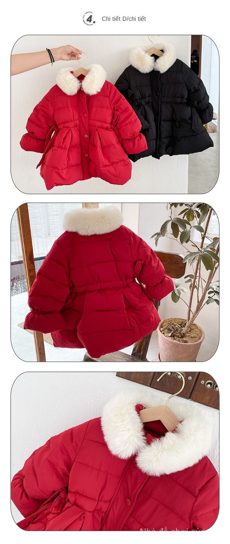 Girls Cotton Coat Winter Children Clothing Baby Waist Bread Jacket