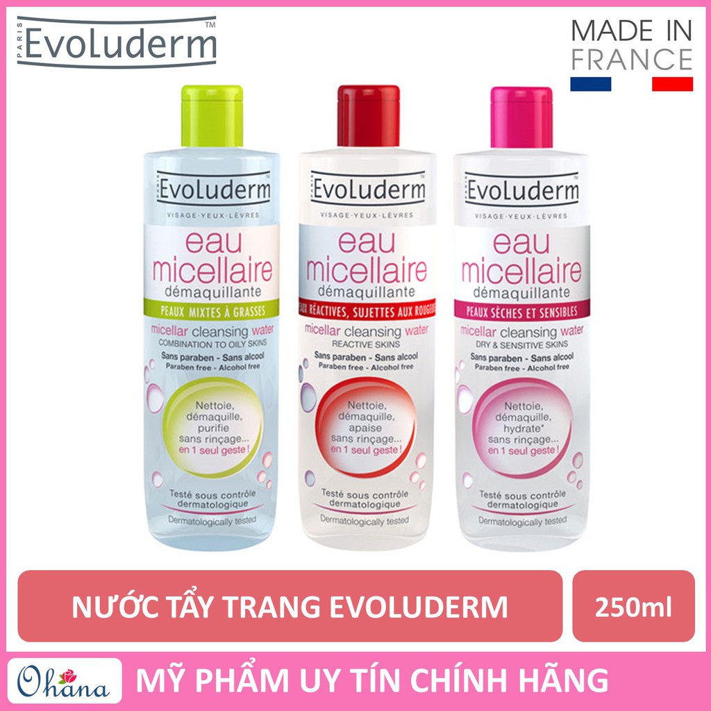 Nước Tẩy Trang Evoluderm Eau Micellaire 250ml