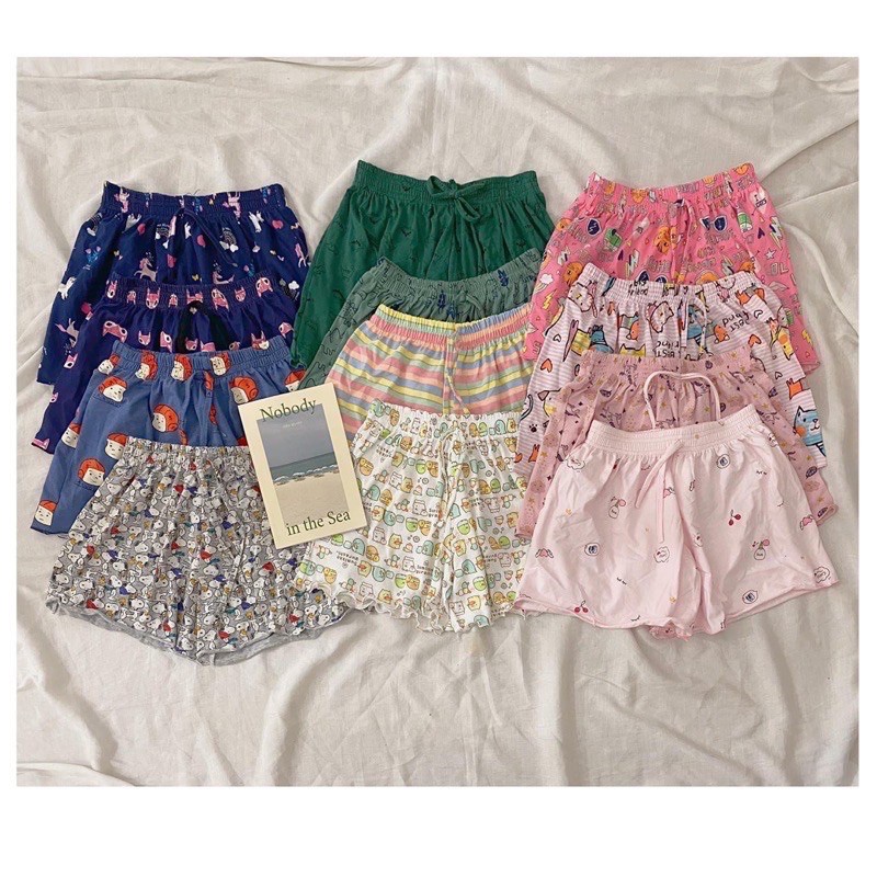 Quần đùi nữ mặc nhà quần đùi thái chất cotton co giãn mềm mịn thoải mái