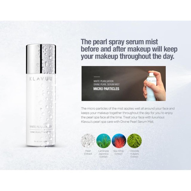 [ĐỦ BILL] XỊT KHOÁNG NGỌC TRAI KLAVUU WHITE PEARLSATION DIVINE PEARL SERUM MIST | BigBuy360 - bigbuy360.vn