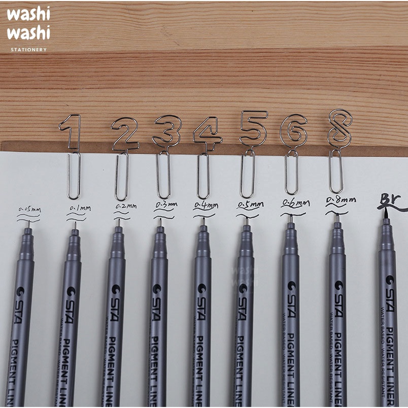 Bút Kim 0.3 - 0.5mm Bút Lông Brush đầu cọ STA Pigment Liner viết Calligraphy Thư Pháp