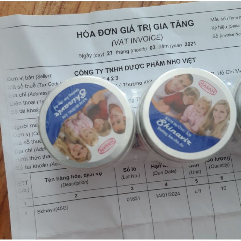 ✅ KEM DƯỠNG DA SKINAVIR  HASAN 45G