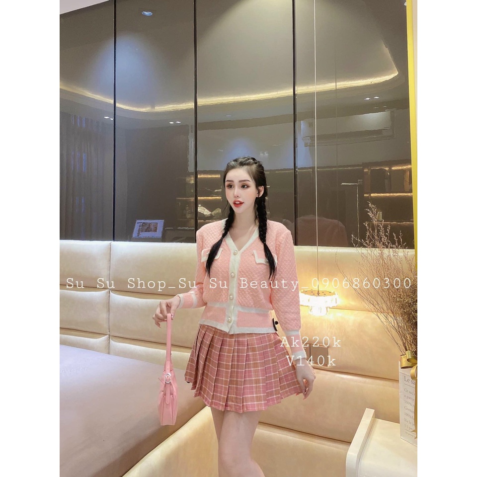 Áo Len Cardigan - Áo khoác len nắp túi cúc đồng phong cách Hàn Quốc chất đẹp lắm luôn