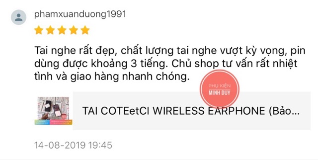 [Mã ELMS5 giảm 7% đơn 300K] Tai COTEetCI Airpods Wireless Earphone (Hỗ trợ sạc ko dây, tặng kèm bao airpod và móc khoá)