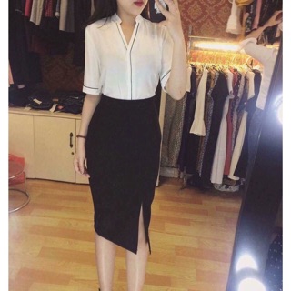 [Chân váy] CHÂN VÁY BÚT CHÌ SẺ TRƯỚC thời trang công sở, chiều dài váy 60cm