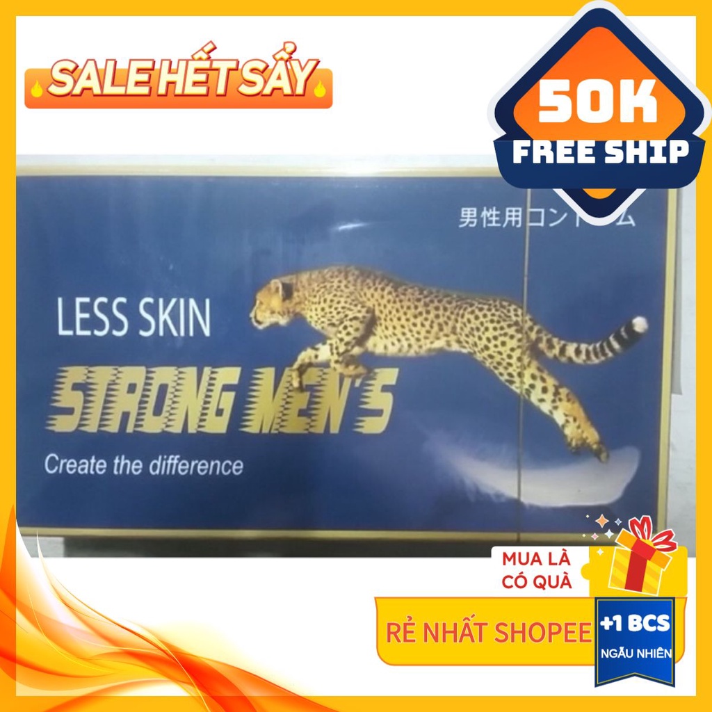 Bao cao suFreeshipSTRONGMEN LESS SKIN- Kéo Dài Cuộc Yêu - Hộp 12c