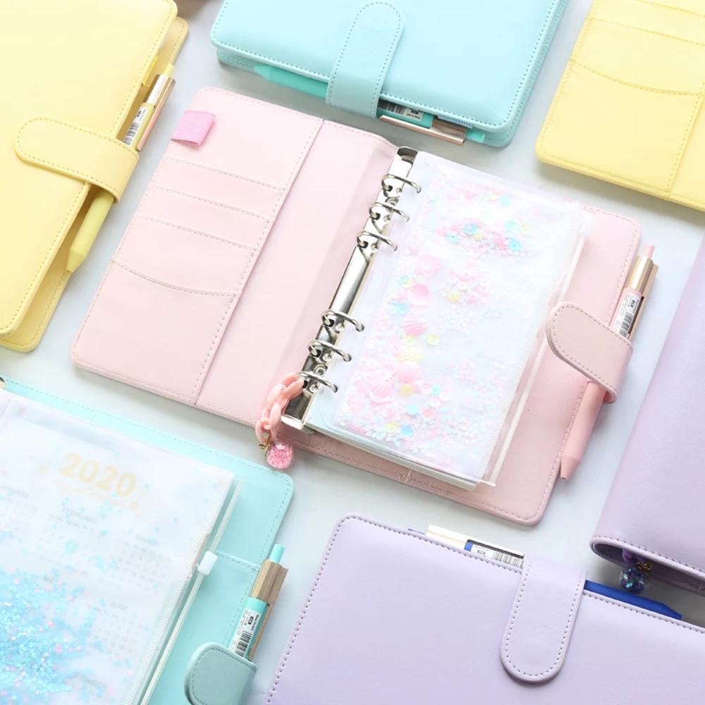 PEWANY Vỏ Bọc Sổ Tay / Tài Liệu Màu Macaron Xinh Xắn Tiện Dụng