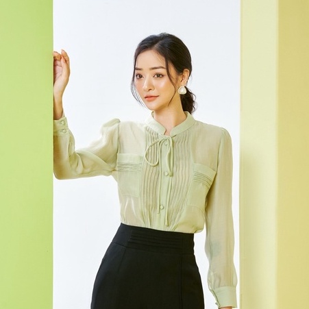 Áo Sơ Mi Nữ Cổ Tàu 2 Túi Trước Dáng Công Sở Thời Trang Thanh Lịch By LEMIA Design - 22A114
