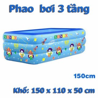 [XẢ KHO+FREE SHIP] Bể phao bơi 3 tầng 150*105*Cao55cm tặng kèm keo dán phao bestway