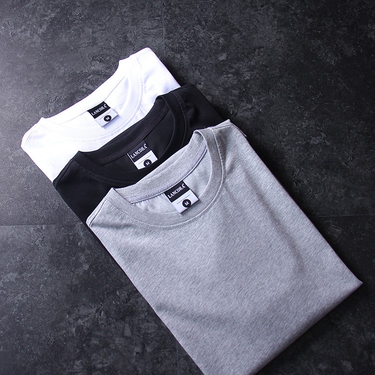 Áo thun nam cổ tròn basic tee thiết kế tay ngắn trơn ,áo phông nam unisex cộc tay vải coton co giãn 4 chiều | BigBuy360 - bigbuy360.vn