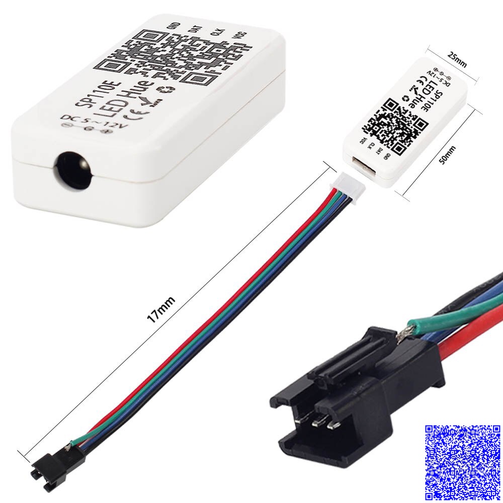 SP110E BỘ ĐIỀU KHIỂN LED FULL MÀU ARGB WS2811 WS2812B UCS1903 HỖ TRỢ APP BLUETOOTH