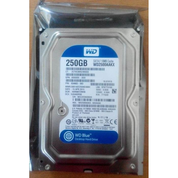 Ổ Cứng Hdd Màu Xanh Dương Wd 250gb 3.5 "