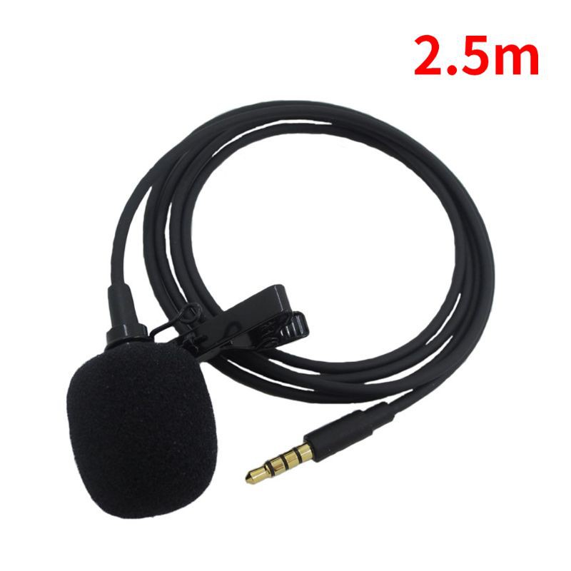 HSV Mini Portable Microphone Condenser Clip-on Lapel Mic for iPhone An-droid Cellphones Laptop