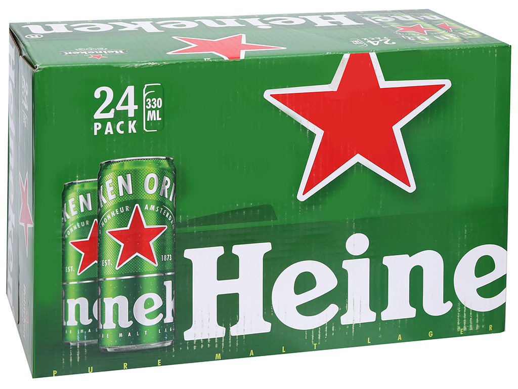 [Chính hãng] Thùng bia Heineken 24 lon thường 330ml/lon