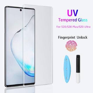 UV keo Kính cường lực cho Samsung Galaxy S20 Plus Full Full màn cho S20 Ultra +