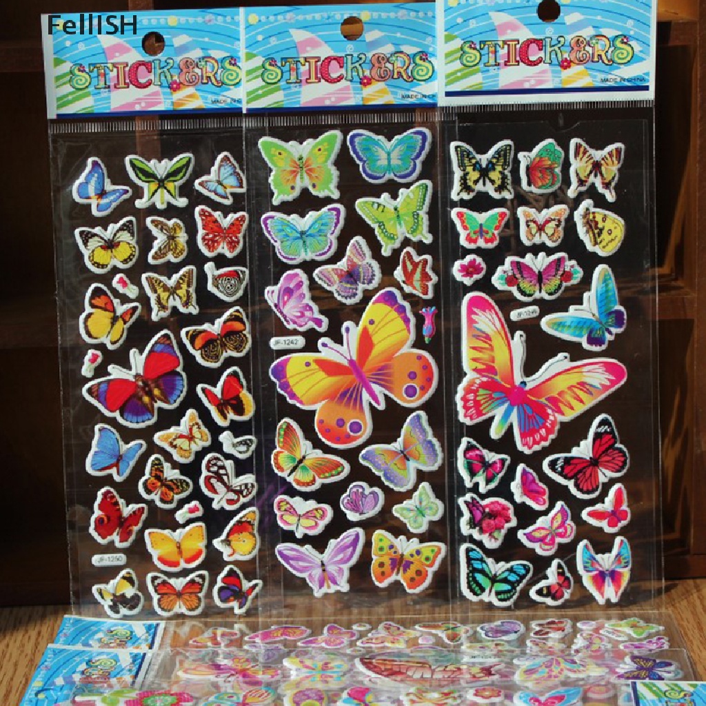 Set 10 Tấm Sticker Hoạt Hình 3D Trang Trí Sổ Tay Cho Bé Trai # 439br