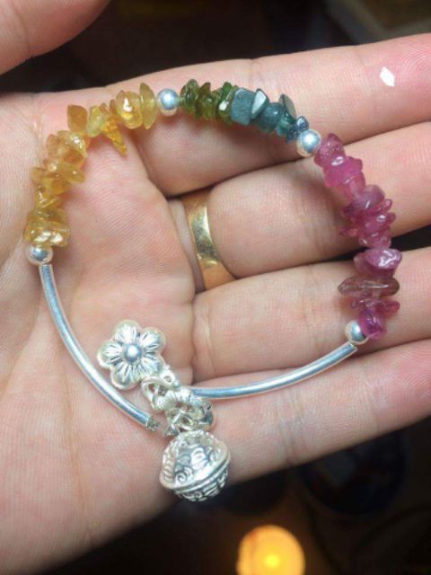 VÒNG TAY ĐÁ TOURMALINE MIX BẠC | BigBuy360 - bigbuy360.vn
