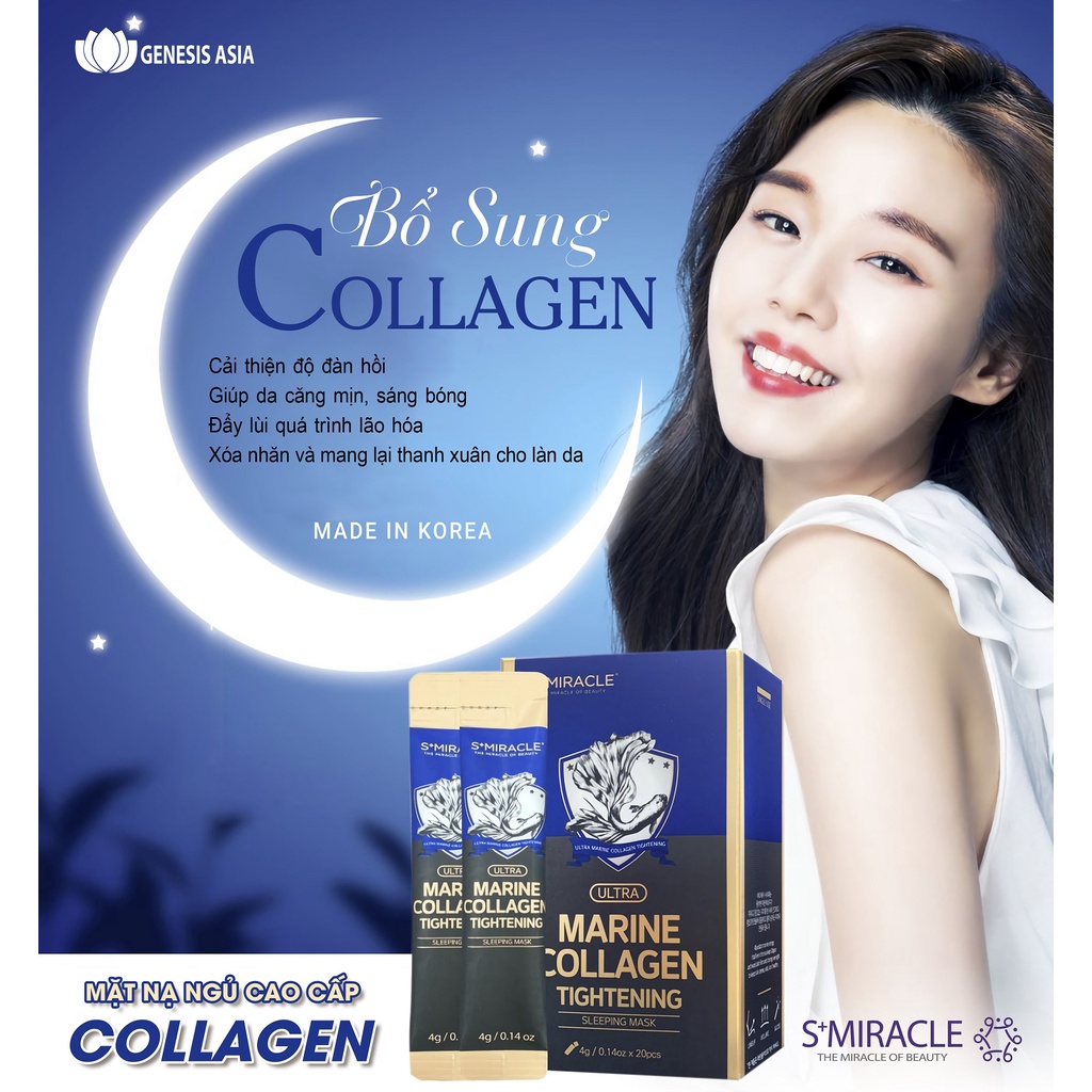 Mặt nạ ngủ Collagen Smiracle gói nhỏ 4g Hàn Quốc chính hãng | BigBuy360 - bigbuy360.vn