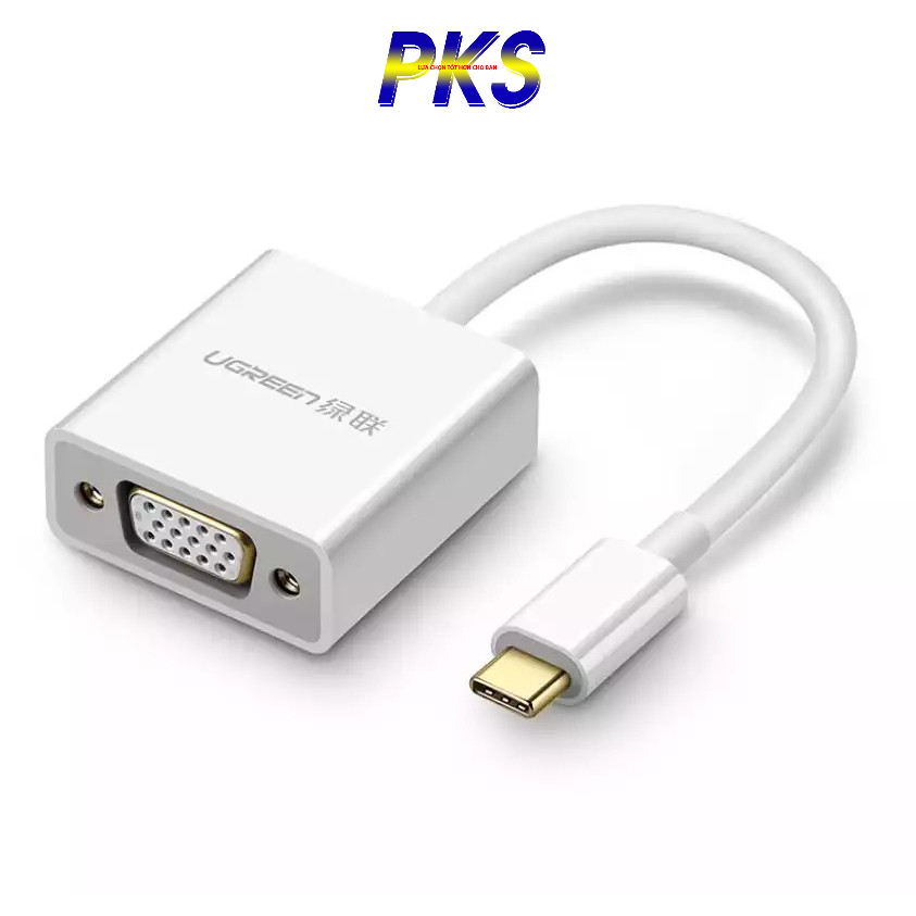 Cáp chuyển USB Type C sang VGA cao cấp chính hãng Ugreen 50511 - không cần cài drive