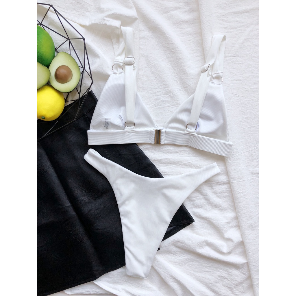 Bộ đồ bơi hai mảnh màu trắng đen thời trang quyến rũ cho nữ | BigBuy360 - bigbuy360.vn