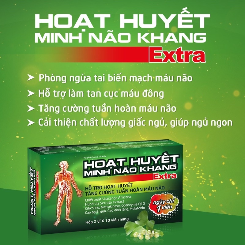 Hoạt huyết minh não khang extra ( Hộp 20 viên )