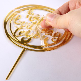 [Mới] Que Cắm Trang Trí Bánh Kem Bằng acrylic Mạ Vàng / Bánh Sinh Nhật / Bánh Tráng Miệng Có 9 Kiểu Khác Nhau