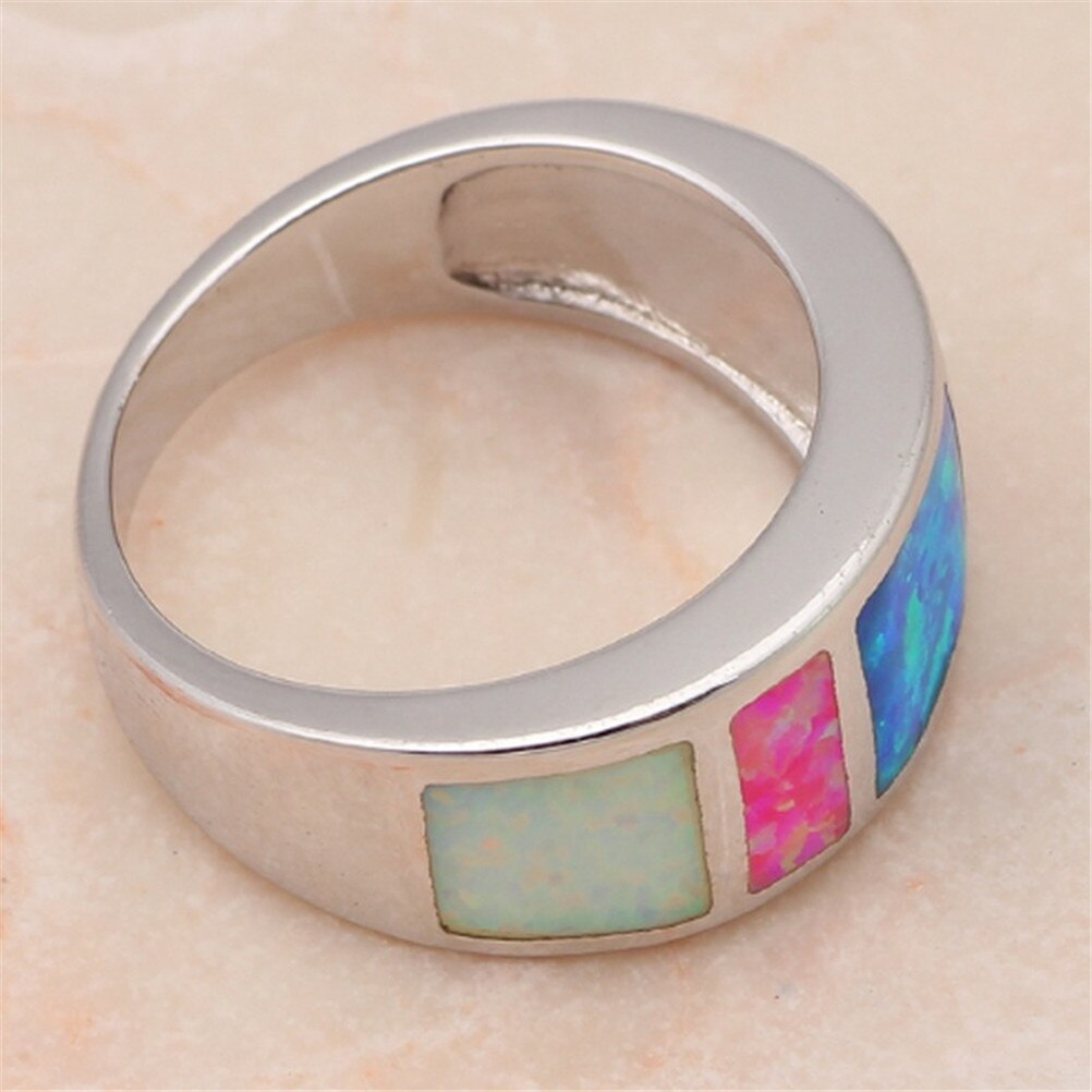 Mới Nhẫn Đính Đá Opal Cổ Điển Cho Nữ