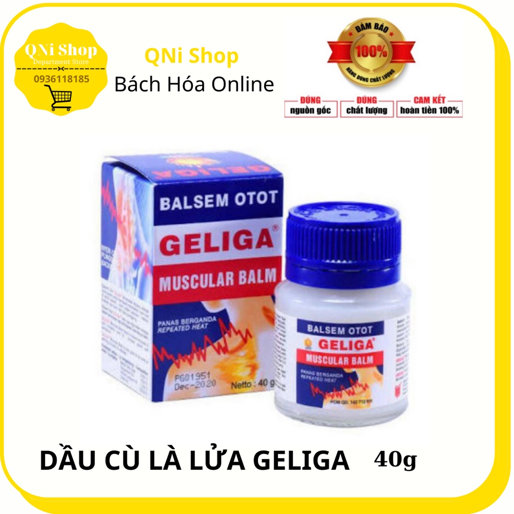 Dầu Cù Là Lửa Geliga Indonesia Muscular Balm (40gr) nhập Thái Lan Giảm Đau Mỏi, Tác Dụng Nhanh Chóng