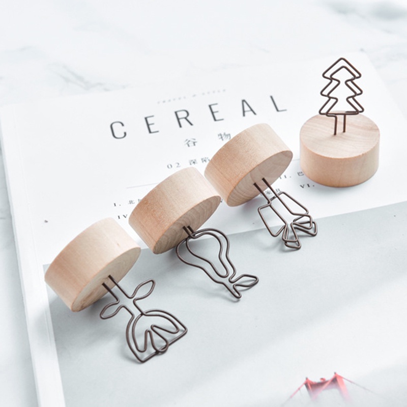 Kẹp Giấy/Ảnh Để Bàn Bằng Gỗ Mini 2022