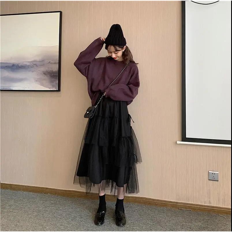 Chân váy eo cao thời trang Hàn Quốc dễ thương ngọt ngào 0412 | BigBuy360 - bigbuy360.vn