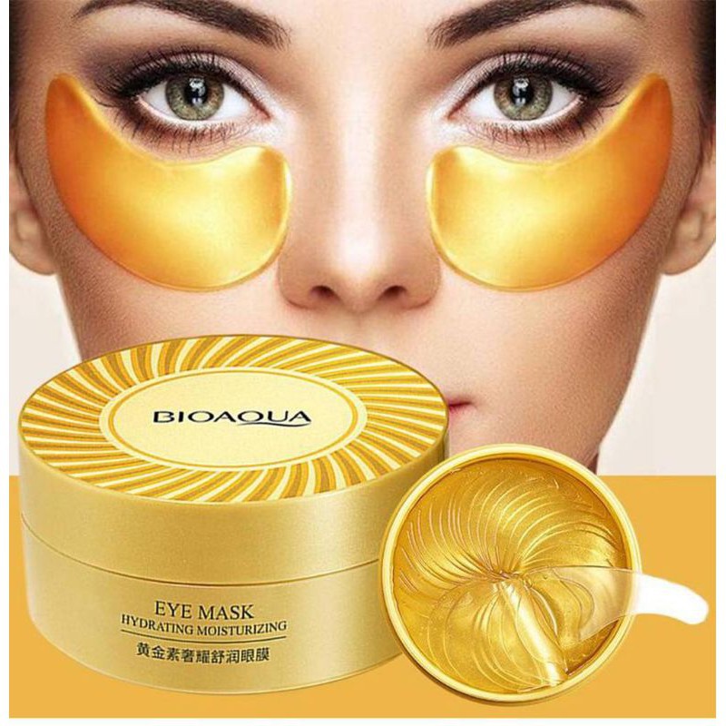 Mặt Nạ mắt 💕𝑭𝒓𝒆𝒆𝒔𝒉𝒊𝒑💕Hộp 60 Miếng Mặt Nạ Mắt Bụi Vàng 24K Bioaqua Dưỡng Trắng Vùng Da Mắt, Giảm Quầng Thâm