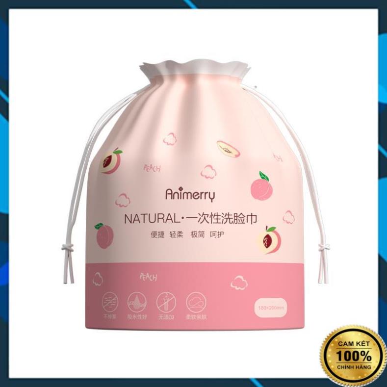 Khăn lau mặt dùng 1 lần 100% bông tự nhiên - Cuộn khăn giấy lau mặt tẩy trang đa năng Animerry (CKA40)