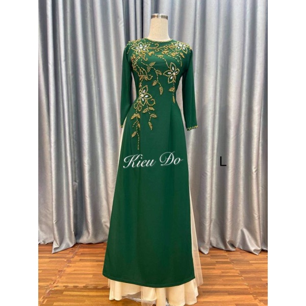 Áo Dài Mẹ - Màu Xanh Két Nhà Kiều (Ảnh shop chụp)