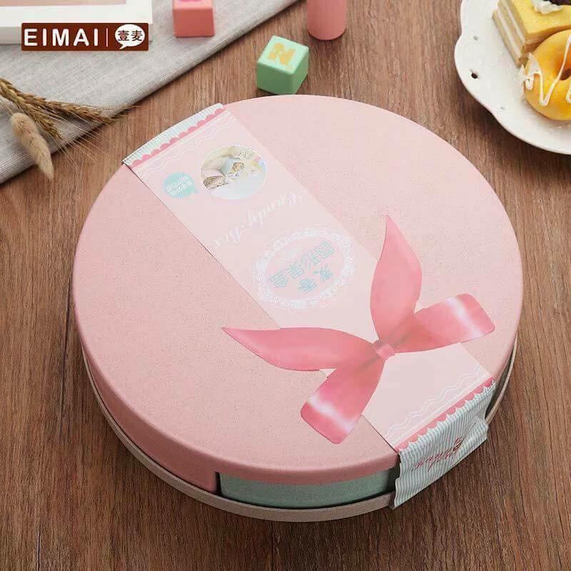 Khay đựng mứt tết lúa mạch hộp tròn