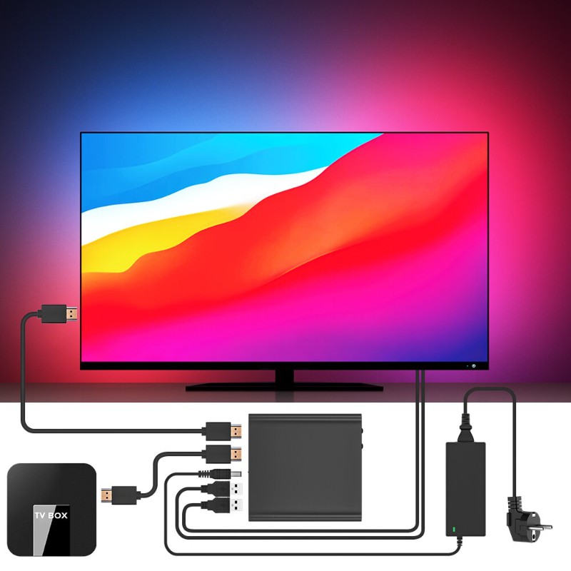 AMBILIGHT TV ĐIỀU KHIỂN LED FULL MÀU WS2812B HẮT VIỀN TIVI KẾT NỐI QUA HDMI