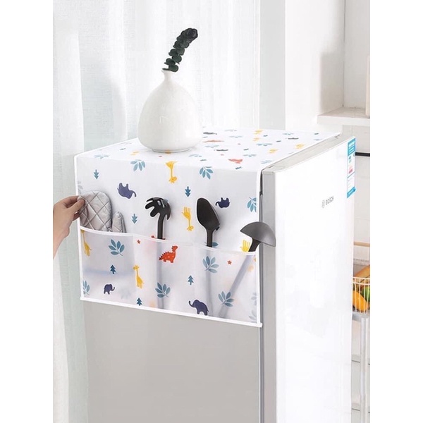 Tấm phủ tủ lạnh có ngăn đựng đồ tiện dụng