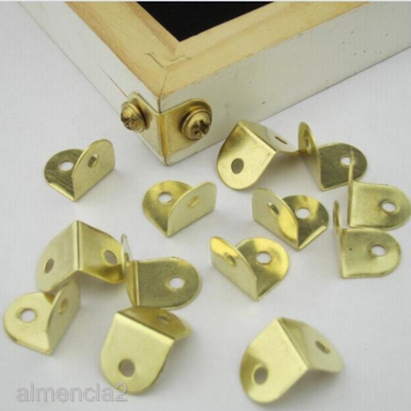 [ALMENCLA2] 100 Pcs Picture Frame Hangers with Screws 12 x 12 mm Metal Corner Repairs