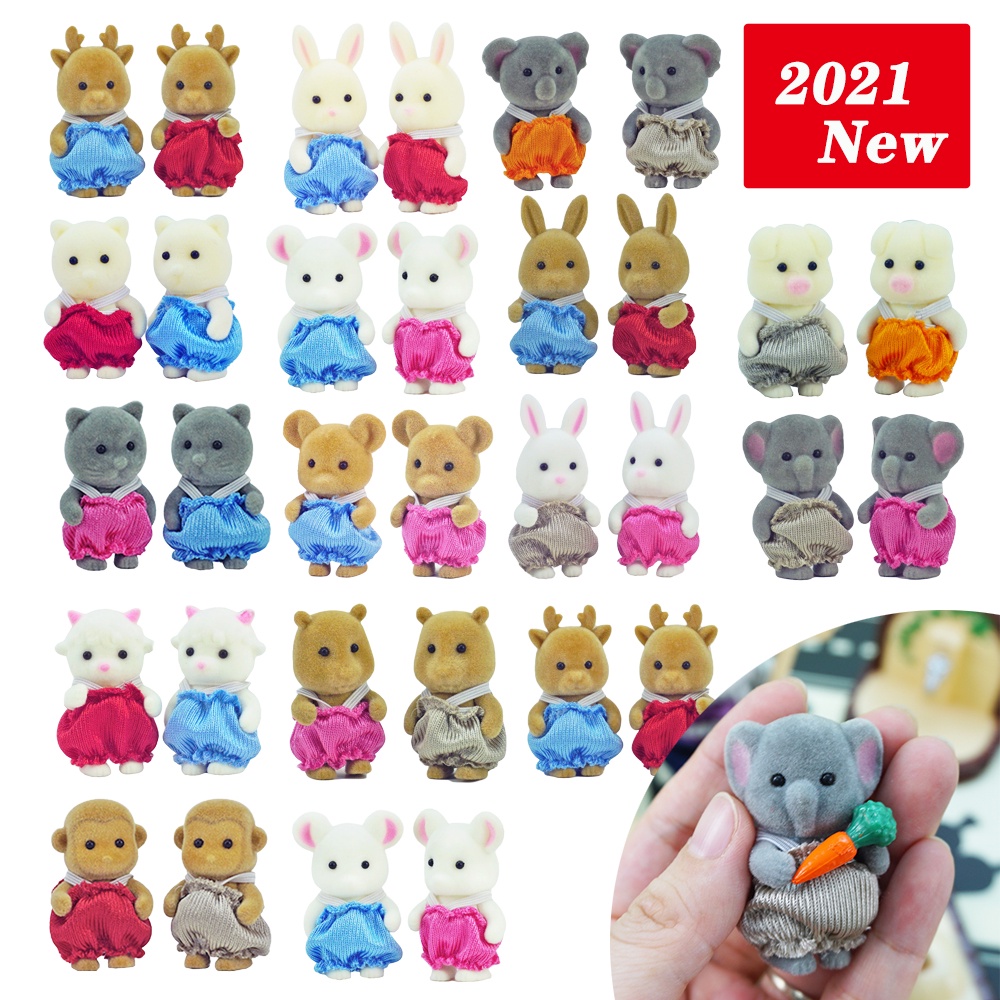 Búp bê đồ chơi gia đình thỏ rừng 4.5cm 1:12 làm quà tặng cho bé