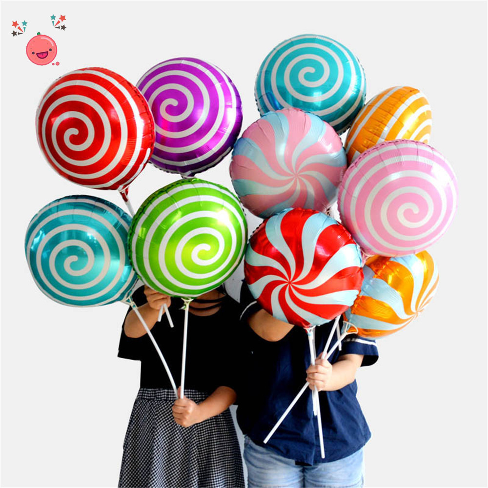 Bong bóng lá nhôm hình tròn 18 inch nhiều màu sắc trang trí tiệc sinh nhật