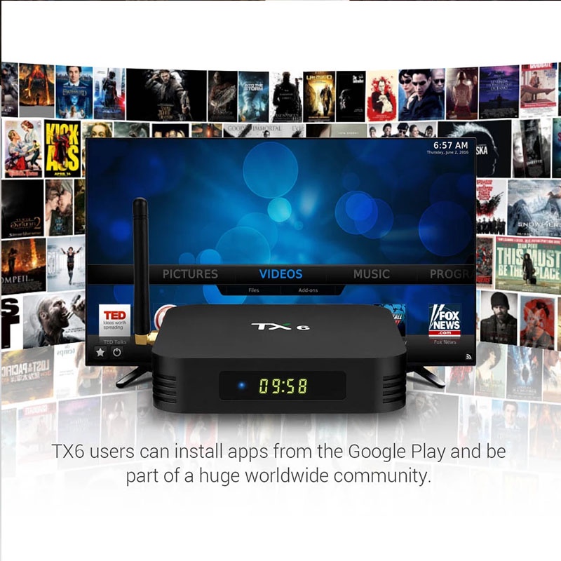 Tv box Thông Minh Xlife Tx6 Android H6 Dual Wifi Bluetooth 4k Android Top Box Iptv