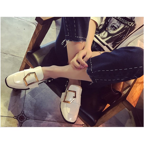 Sục Nữ Gót Hột Ngọc Da Bóng A2 Siêu hot 2019 Tag chéo cài khuy đế 3cm | BigBuy360 - bigbuy360.vn