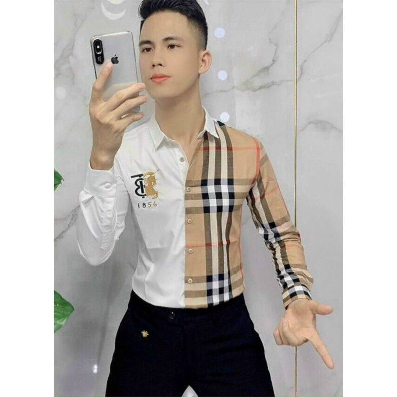 💥áo sơ mi nam kiểu hàn quốc kẻ sọc caro họa tiết đẹp chất lụa thời trang