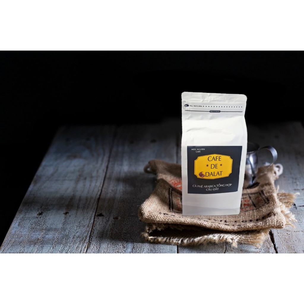 CAFE DE DALAT tổng hợp Cầu đất ( Robusta( 50%)- Arabica (50%) -  (500gram)